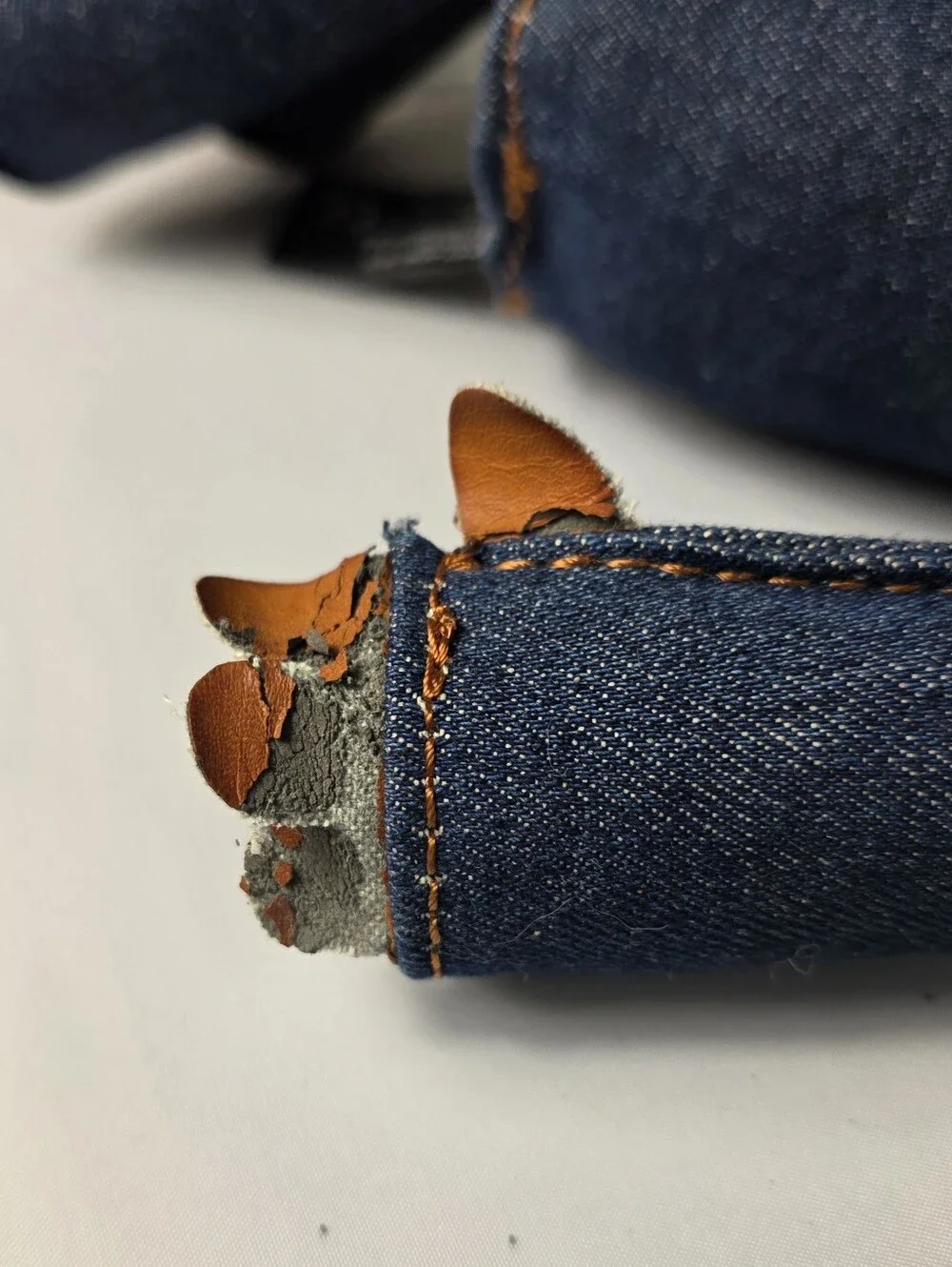 Chester Denim Bear Plush with Leather Accents